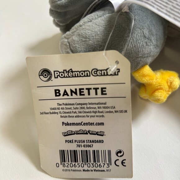 Pokemon Center Original Banette Pokemon Plush Toys Soft Stuffed Doll - Picture 5 of 11